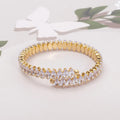 New Stainless Steel Geometric Zircon Bracelet Fashion Opening Adjustable Titanium Steel Women's Bracelet