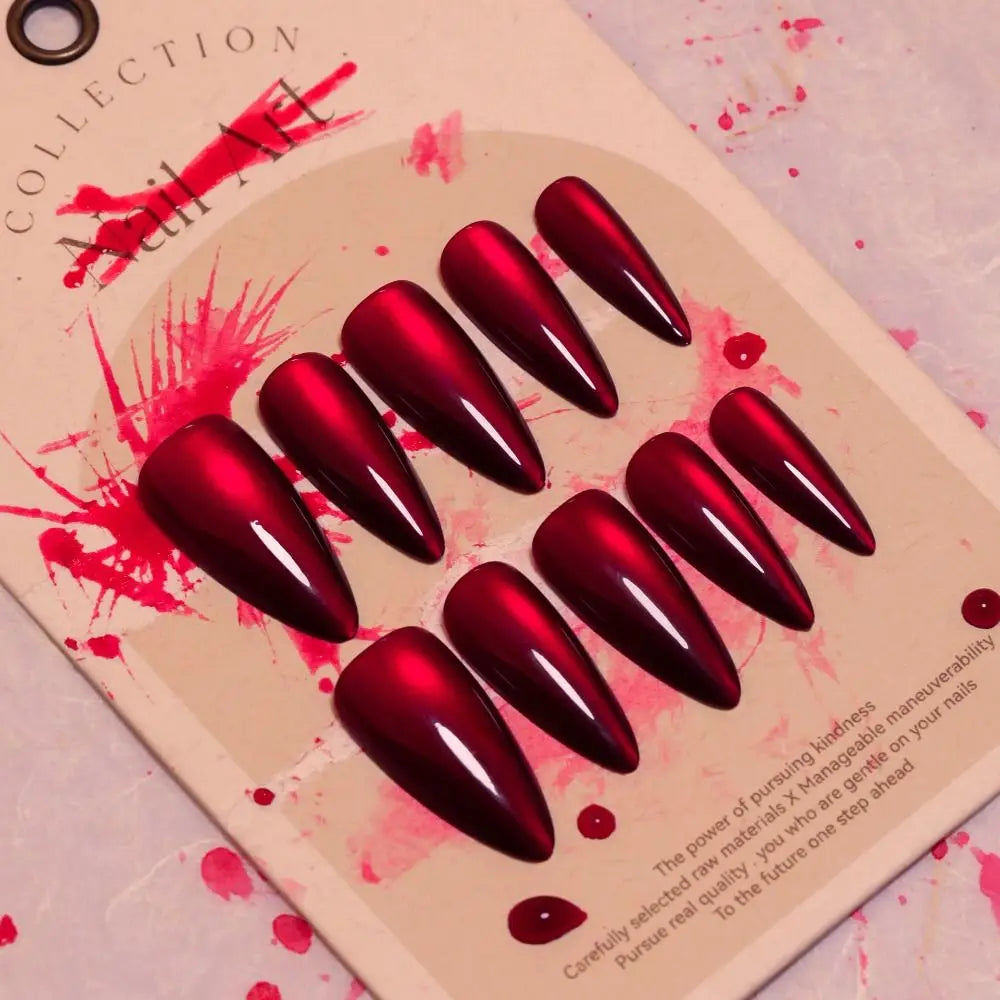 24pcs Halloween Bat Press-On Nails | Stiletto & Ballerina Almond Nail Tips | DIY Nail Art
