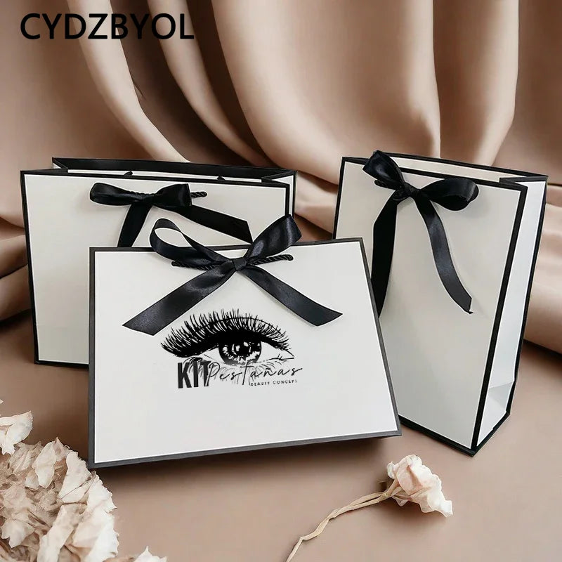 Custom Logo Gift Bags – Luxury Ribbon Shopping Bags for Business & Gifts