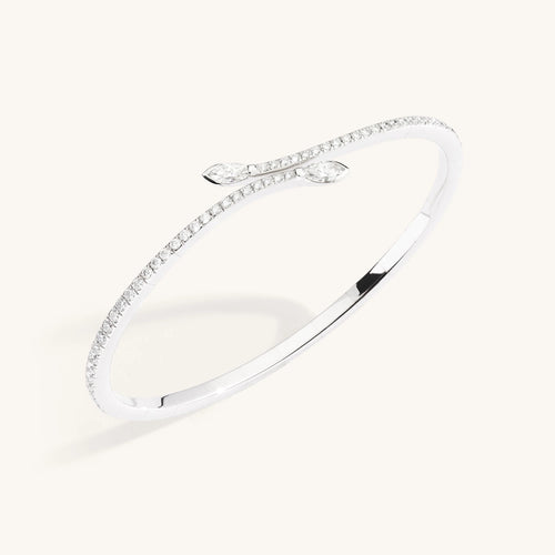 14K 18K Gold Snake Bangle Bracelet Lab Grown Diamond Pave Setting Open Cuff Bangle Fine Jewelry For Women