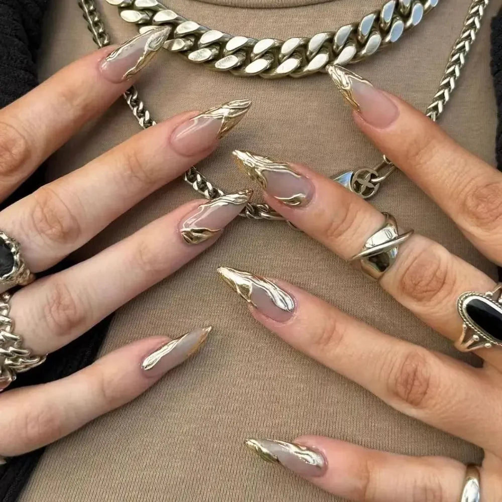 24pcs Halloween Bat Press-On Nails | Stiletto & Ballerina Almond Nail Tips | DIY Nail Art