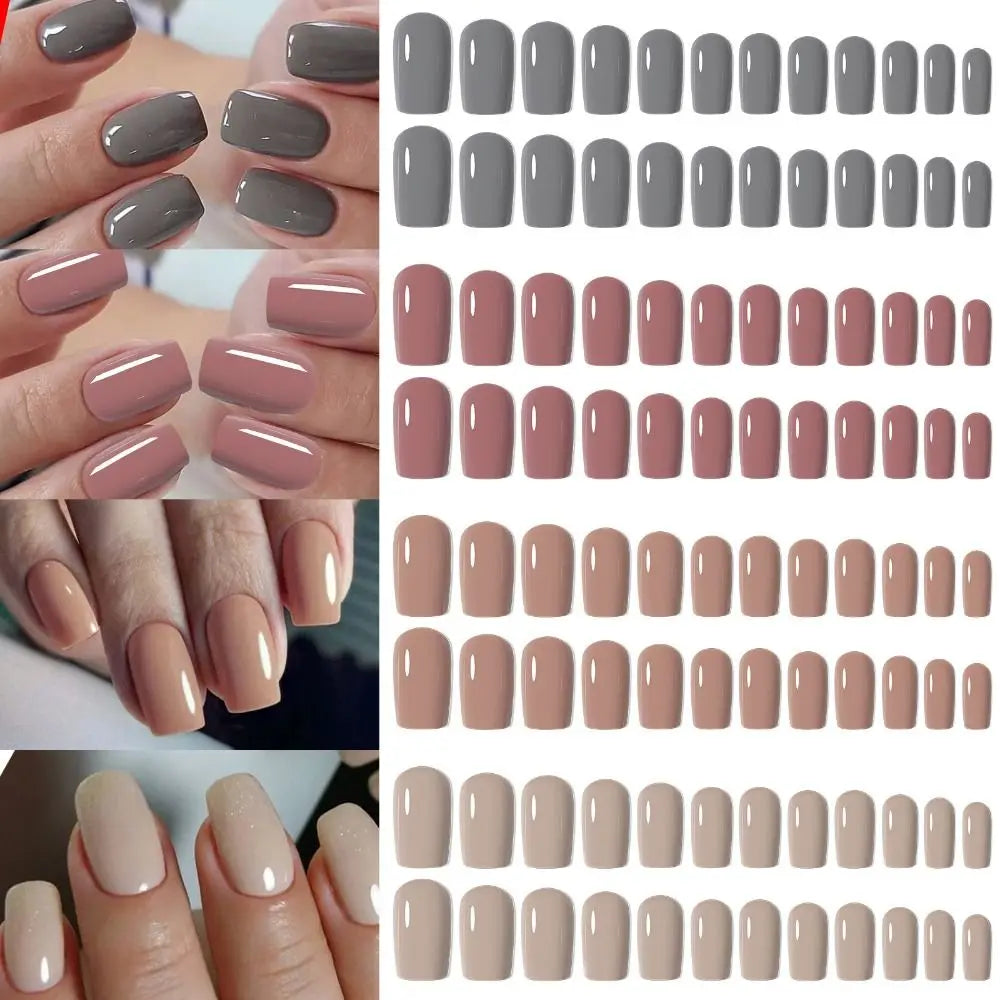 96pcs False Nails | Press-On Nail Tips | Matte French Manicure Set